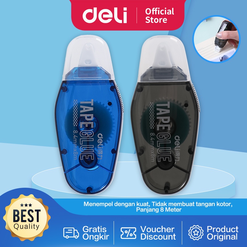 

Deli Adhesive Roller / Lem Kering Roll / Lem Roller 8 Meter Menempel Kuat 7328