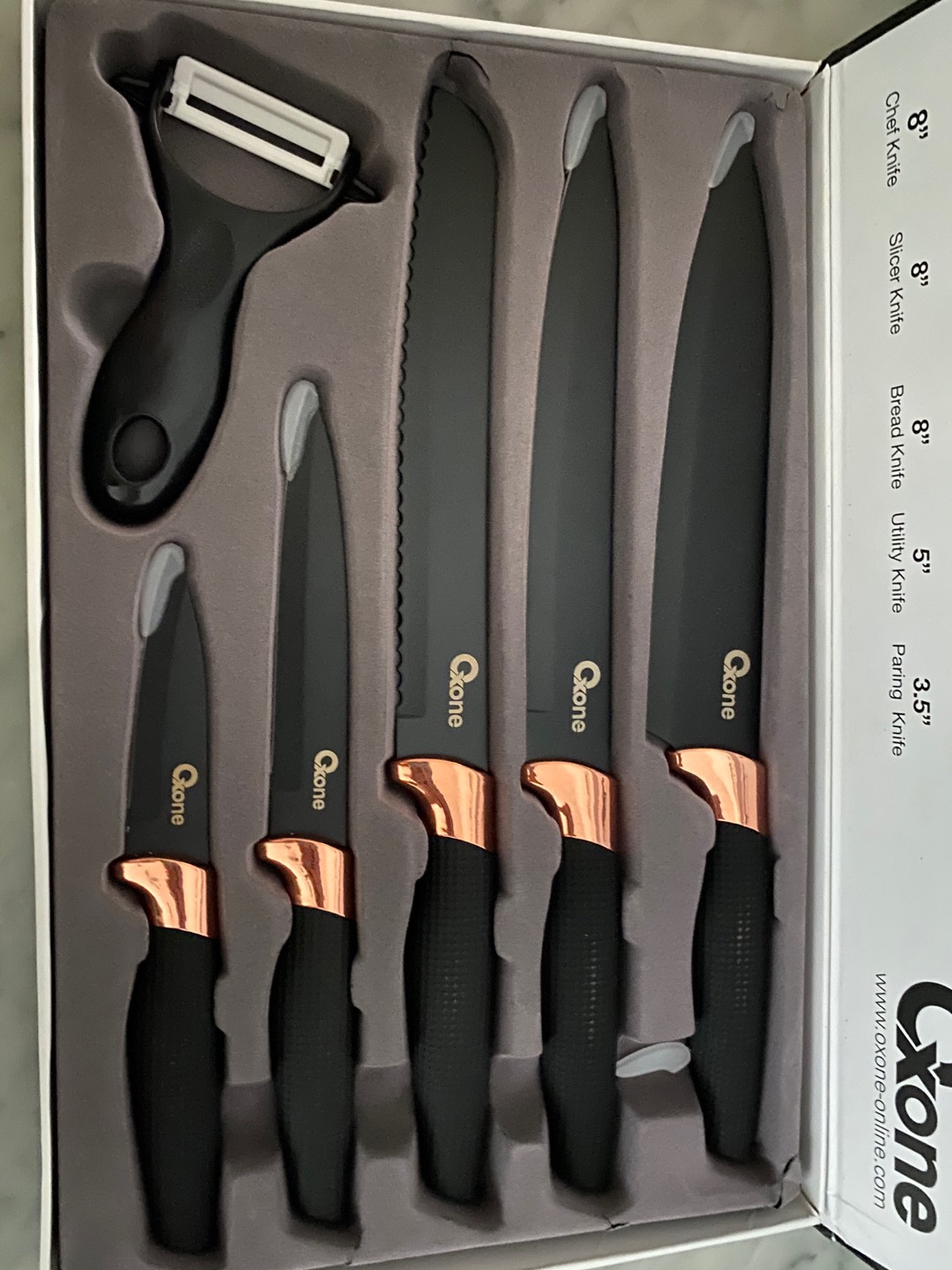  Oxone  Onyx Black Knife Set OX609N Pisau Set Terbaru 