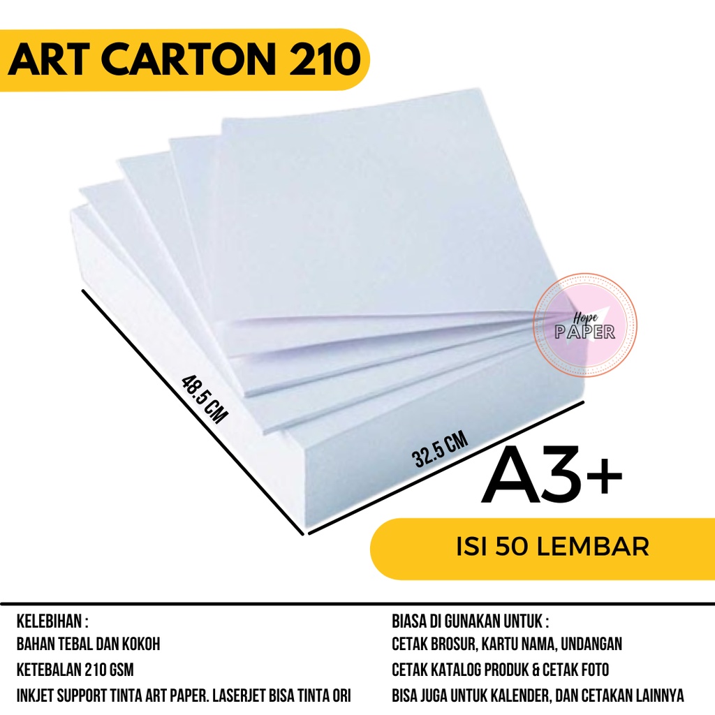

Art Carton A3 Plus 210 gsm isi 50 lembar / Kertas Art Karton A3 Plus