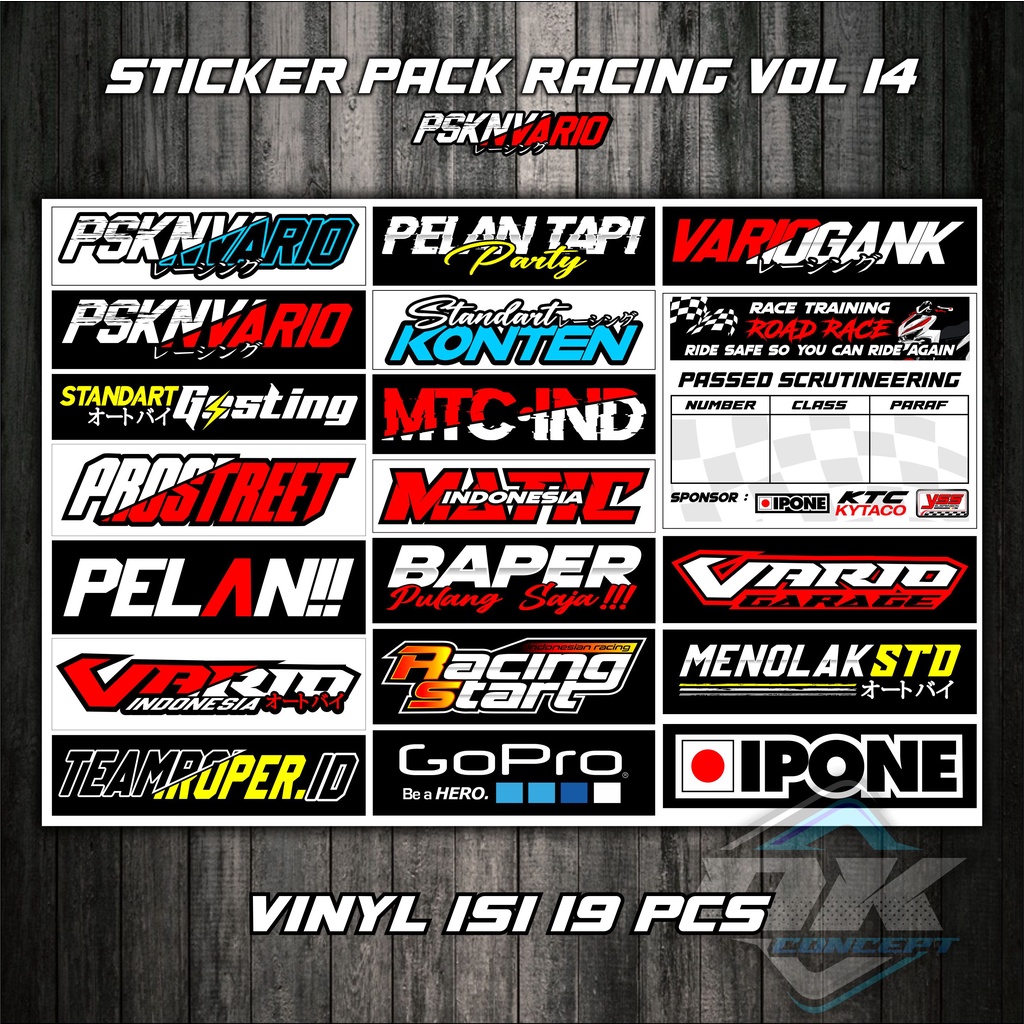 Sticker Pack Racing Sticker Motor Pasukan BEAT/ VARIO/ SCOOPY