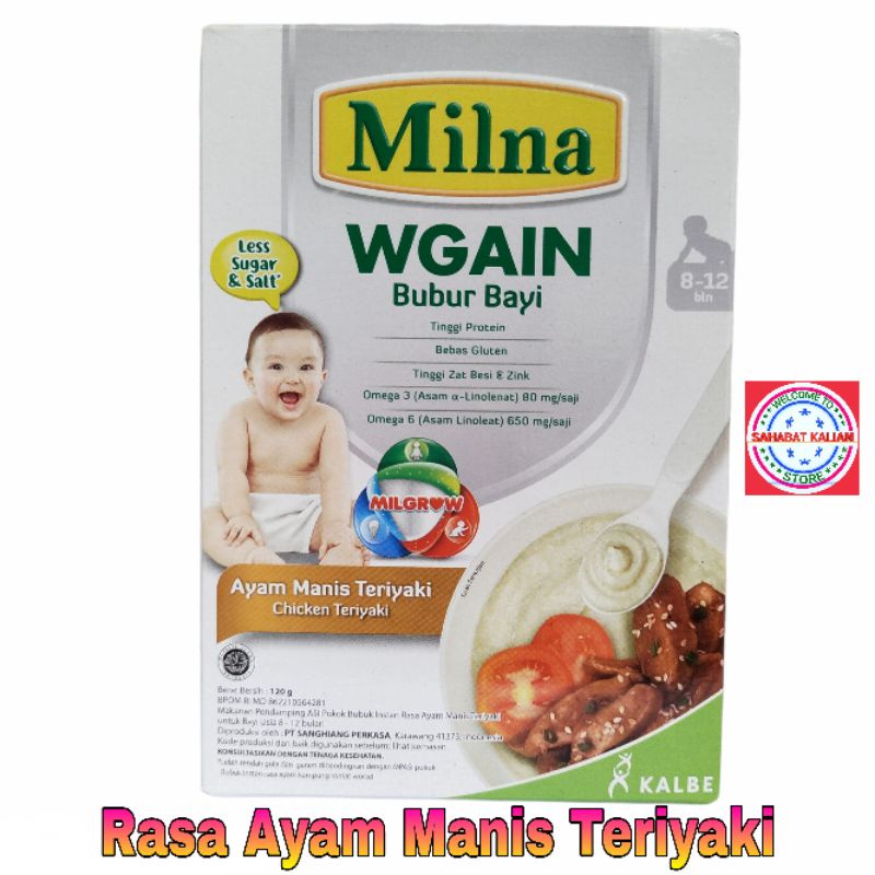 MILNA WGAIN BUBUR BAYI 8 - 12 BULAN 120GR PER 1 BOX