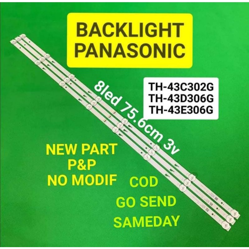 LAMPU LED BL BACKLIGHT PANASONIC TH 43D306G 43E306G 43C302G 43E302G 43E302 JL.D43081330-140FS-M