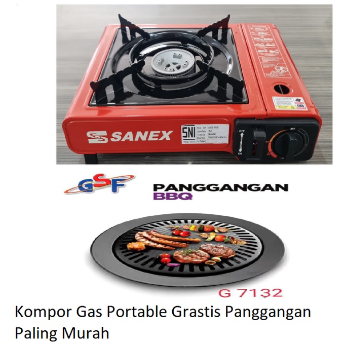 Paket Kompor gas Portable + BBQ Panggangan