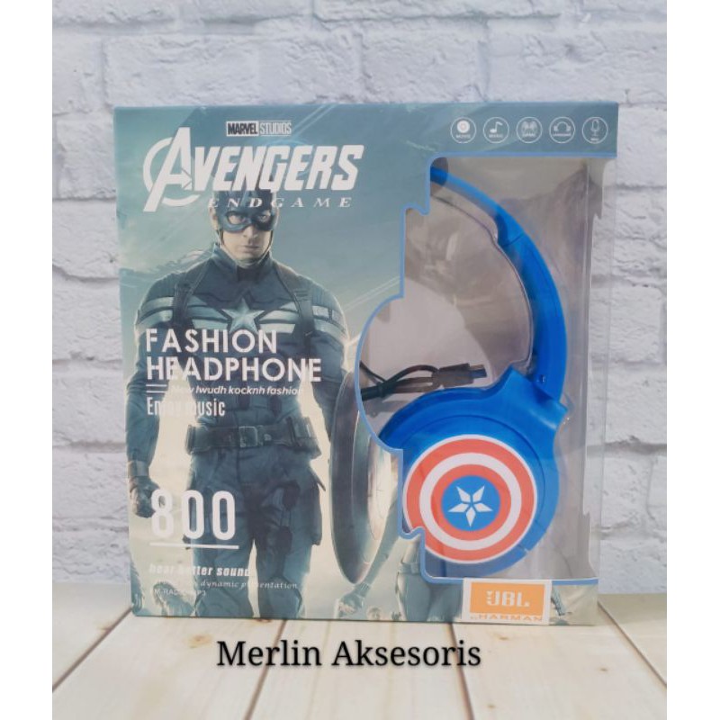 Headphone Bluetooth Bando S800 Karakter Avengers