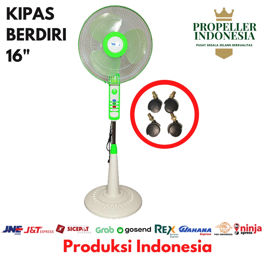 Kipas Angin/ Kipas Angin Berdiri/ Hijau - 1602A Kipas Angin 16 Inch/ Kipas Angin Standing/ Kipas Angin Murah