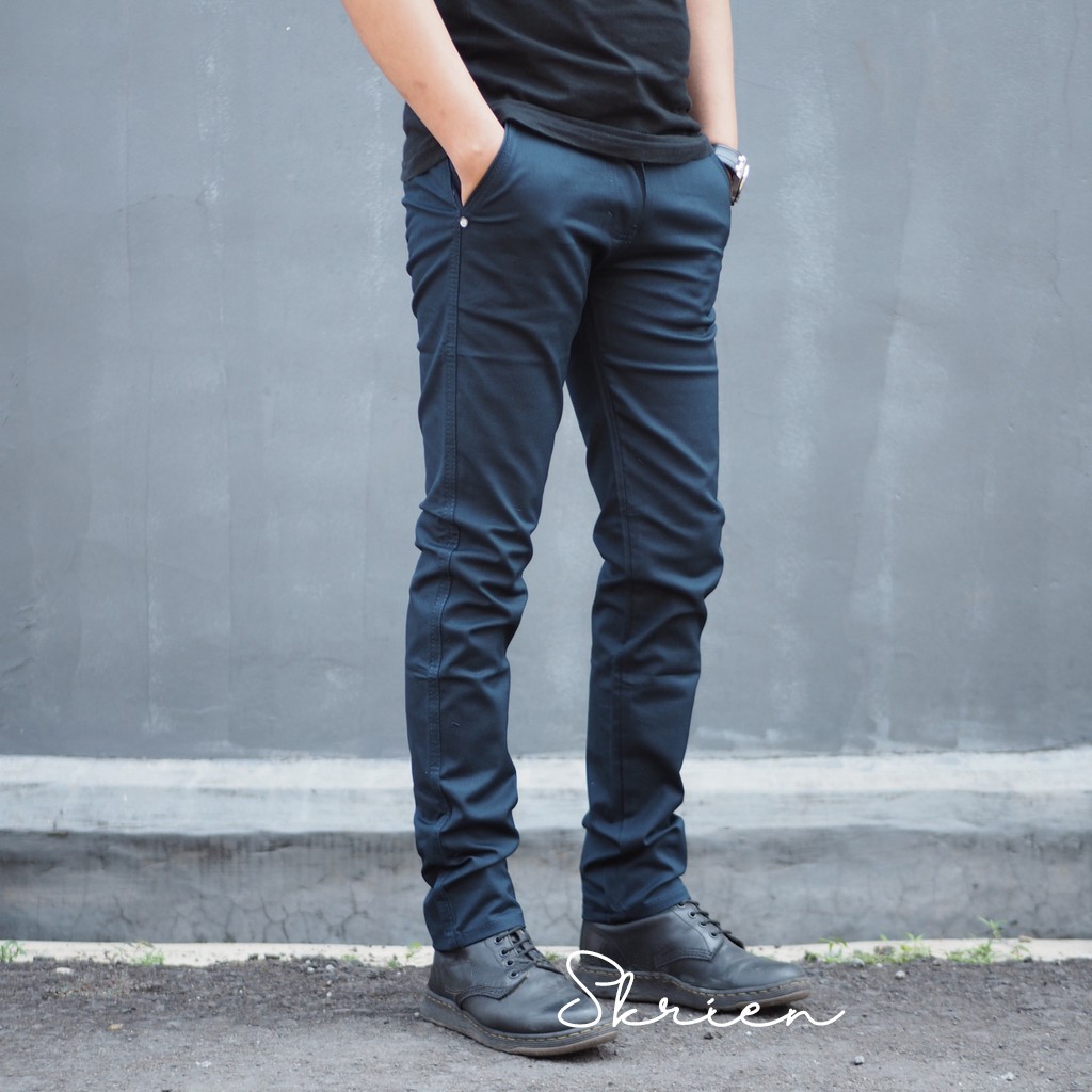YANG LAGI HITS Celana Chino BIG SIZE Slimfit Pria Panjang Formal Kantor Original Khaki Abu Selvedge