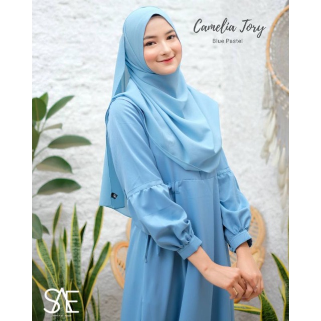 Gamis fenomenal new GLENNA Tory Burch (Camelia tory) | busui friendly | 1 kg muat 3 baju