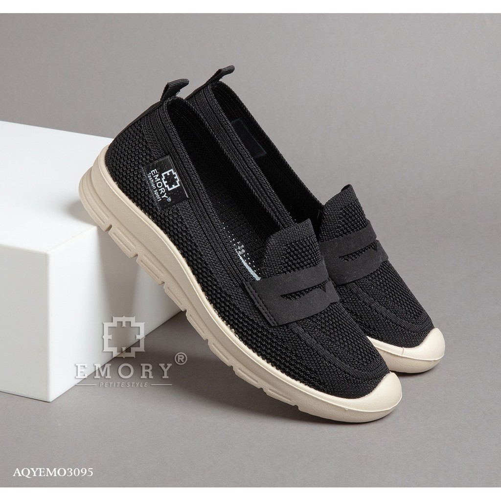LINKSBANDUNG - EMORY  Sovaly AQYEMO3095 Sepatu Flat Sneakers Wanita Rajut Tanpa Tali Original