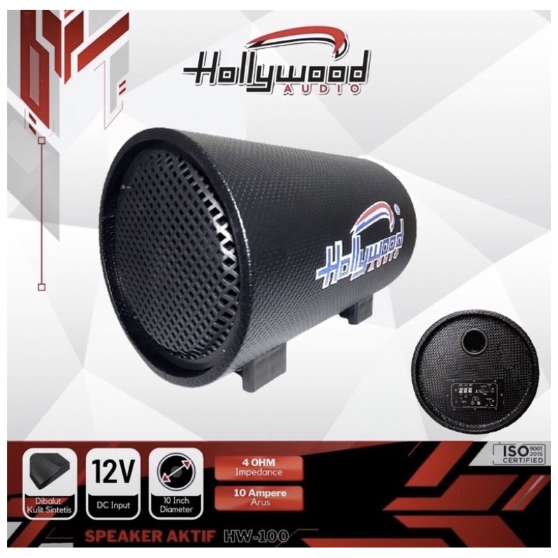 BASSTUBE SUBWOOFER AKTIF 10" INCH HOLLYWOOD HW-100