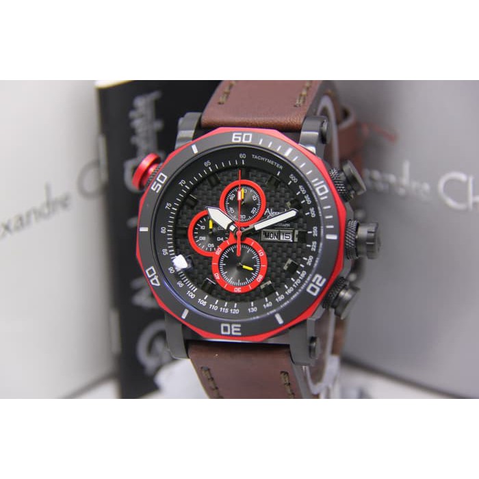 Alexandre Christie 6308 Pria BlackRed Original garansi1Thn
