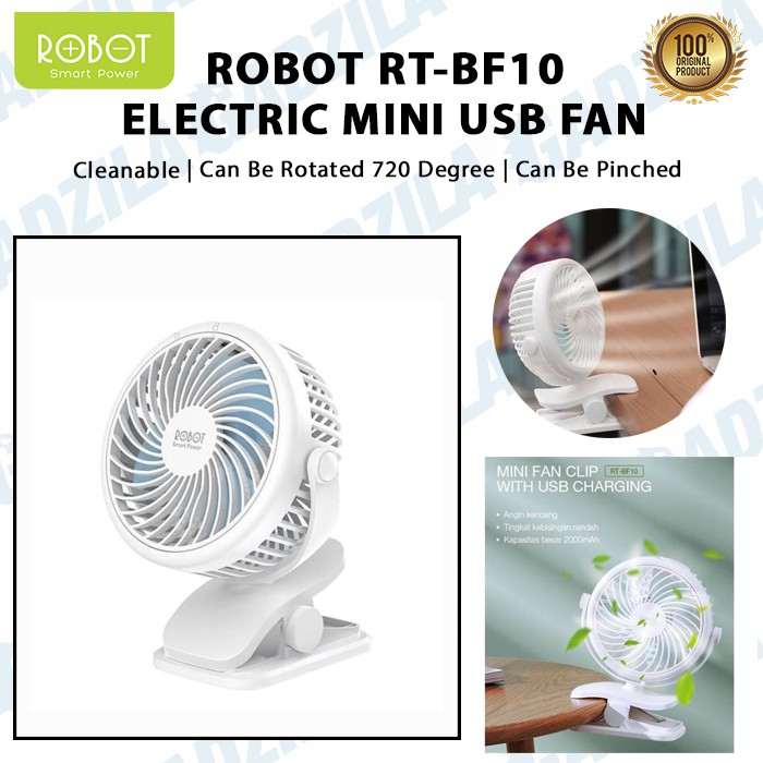 Kipas Angin Listrik Elektrik VIVAN ROBOT RT-BF10 Mini USB FAN Clip-On