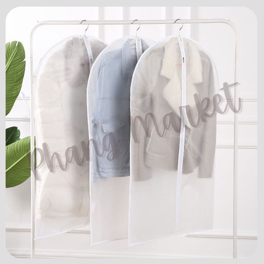 Cover Plastik Sarung Laundry Gantungan Pelindung Penutup Dress Jaket Baju Gaun Pakaian Jas Gamis