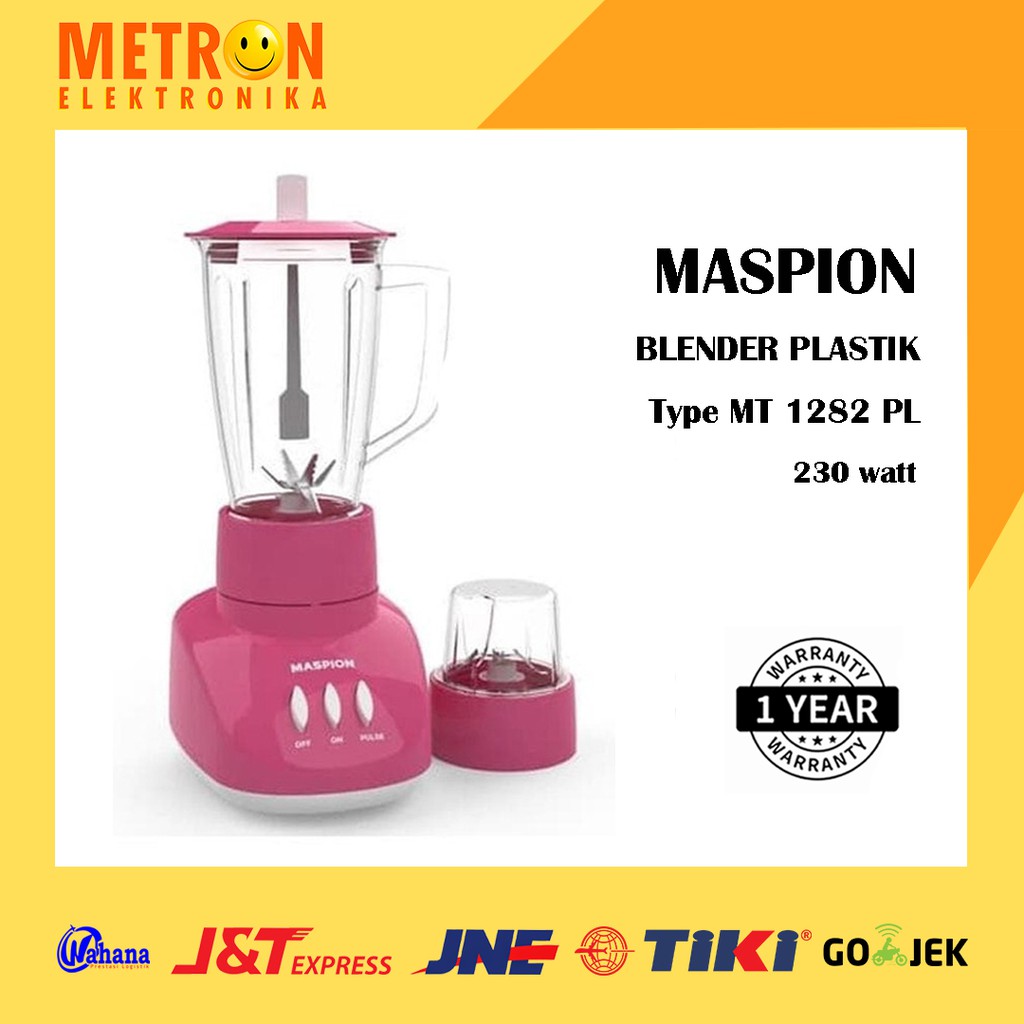 MASPION MT 1282 PL / BLENDER PLASTIK 1 LITER 230 WATT / MT1282PL