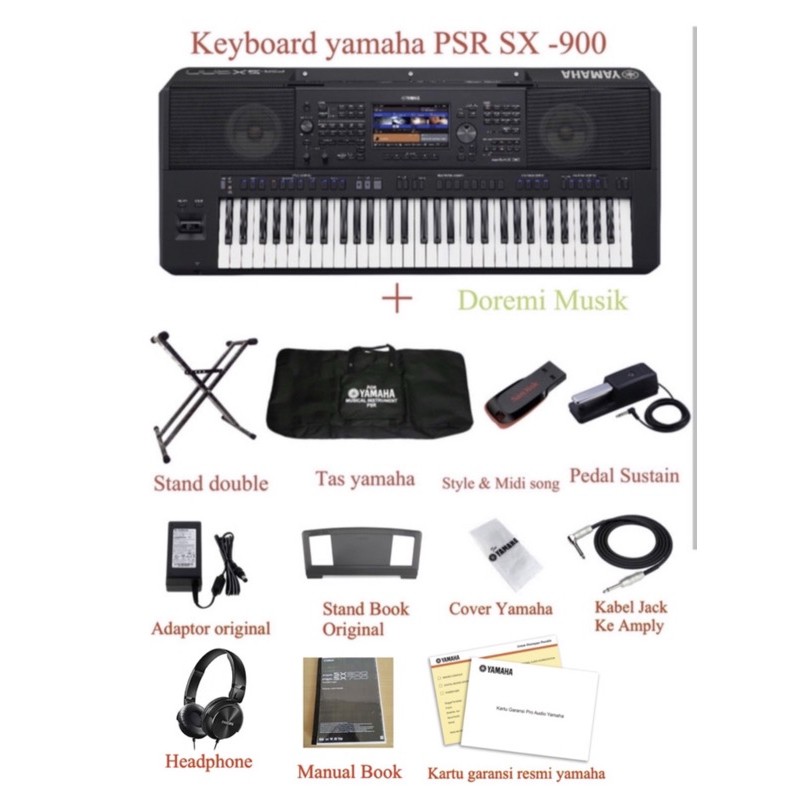 Paket keyboard yamaha PSR SX 900 original