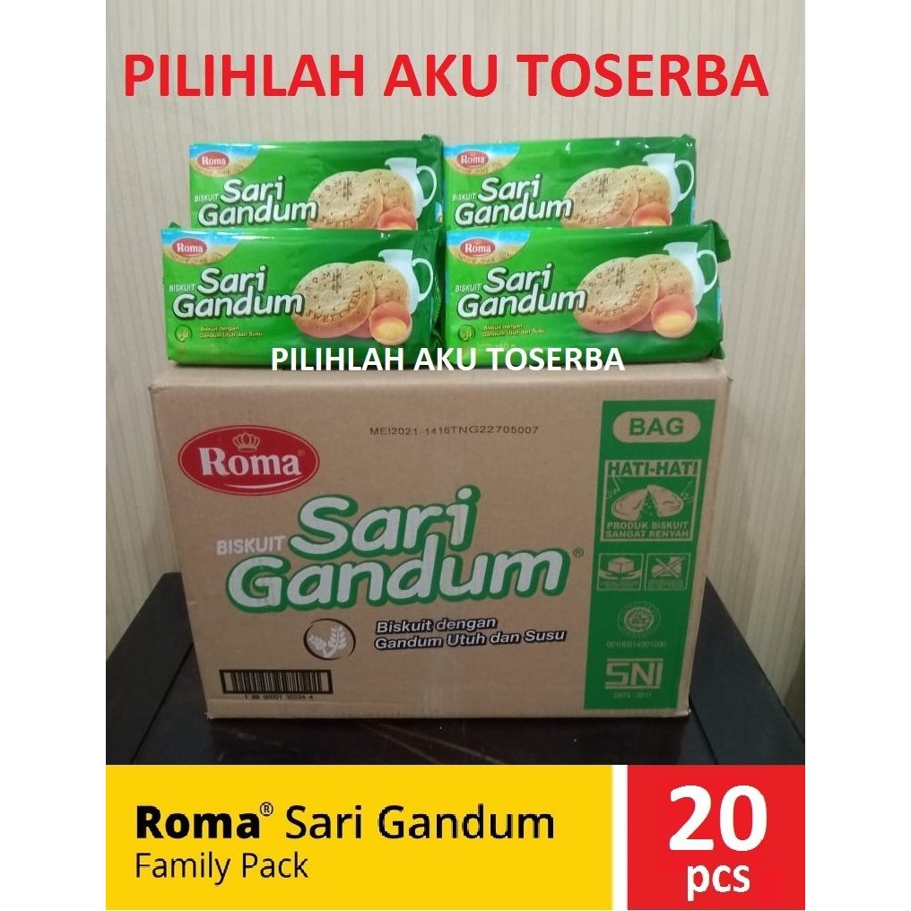 Biskuit ROMA Sari Gandum Family Pack 240 g - 1 KARDUS ISI 20 PCS