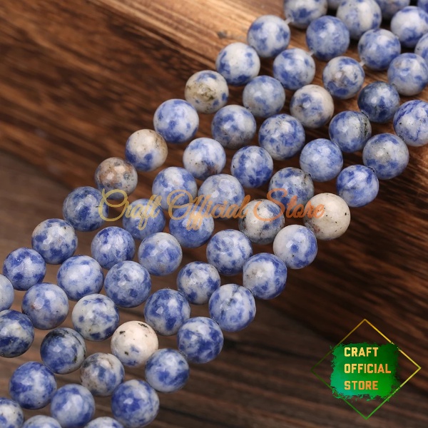 Bahan Gelang Batu Sodalite Bulat 6/8/10mm Untuk Membuat Gelang Tasbih Atau Kerajinan DIY