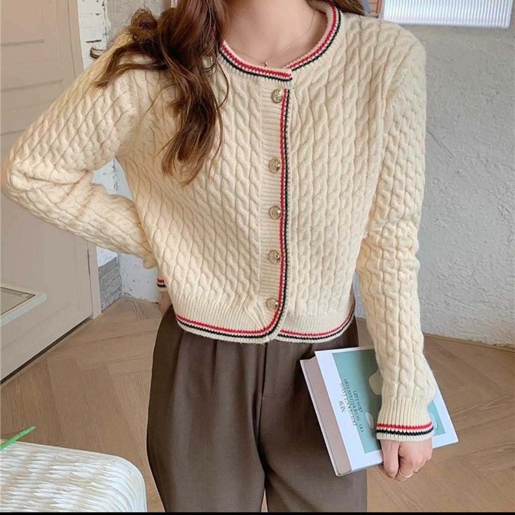CARDIGAN 18150 Knit CROP KARDIGAN Lengan Panjang IMPORTIR Pakaian Baju Fashion Impor Kualitas Import