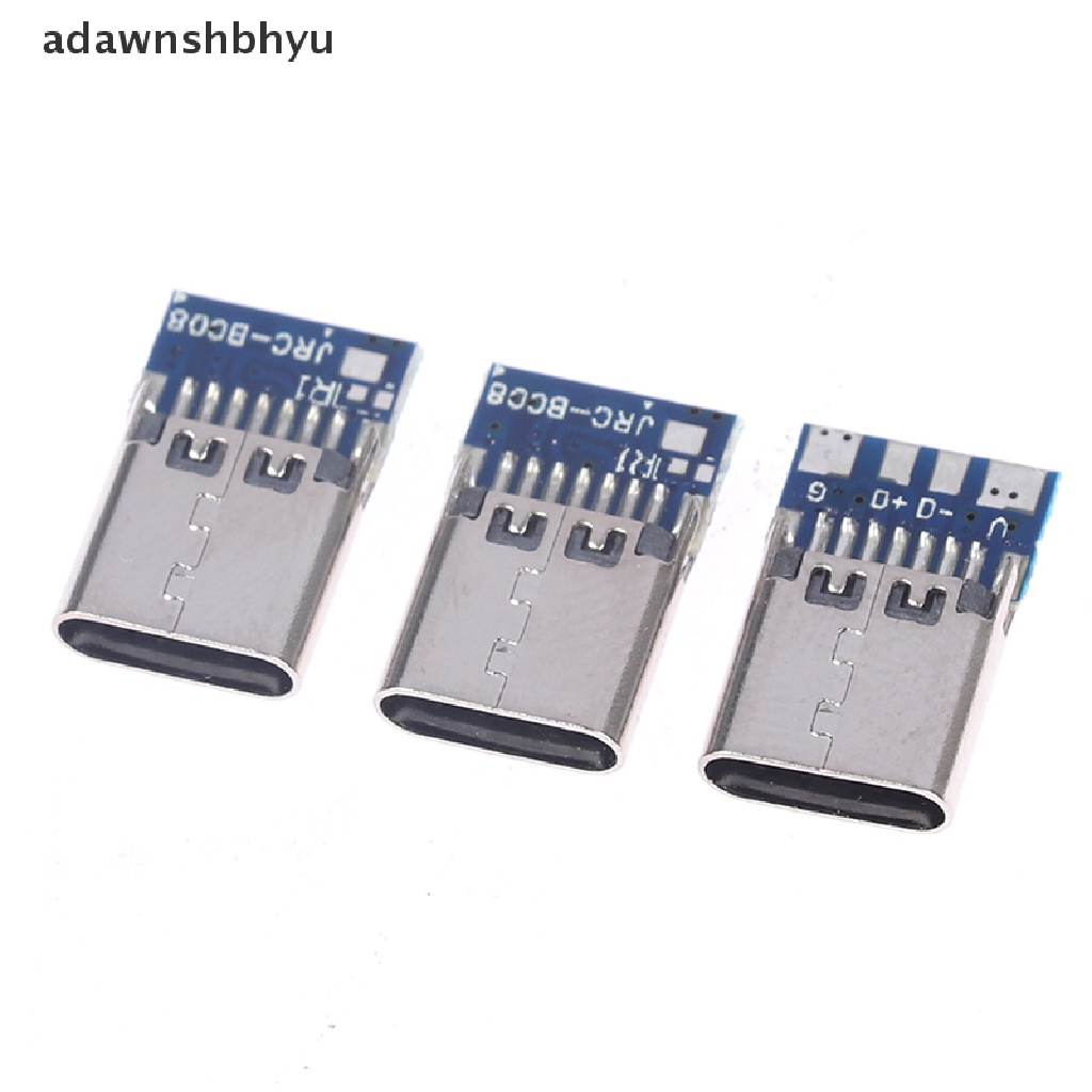 Adawnshbhyu 10pcs Konektor USB 3.1 Tipe C 14pin Female Socket Wadah Lubang Melalui Lubang