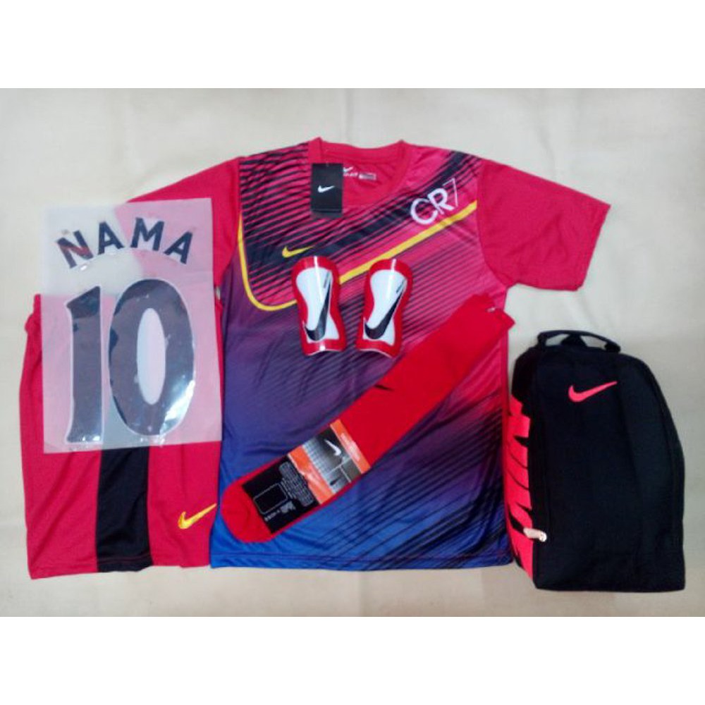 Baju Futsal   Baju Bola Nike CR 7 Merah  Paketan  Limited