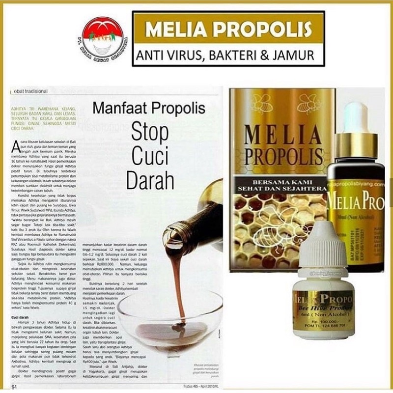 Jual Melia Propolis Original 6ml Pt Melia Sehat Sejahtera Shopee