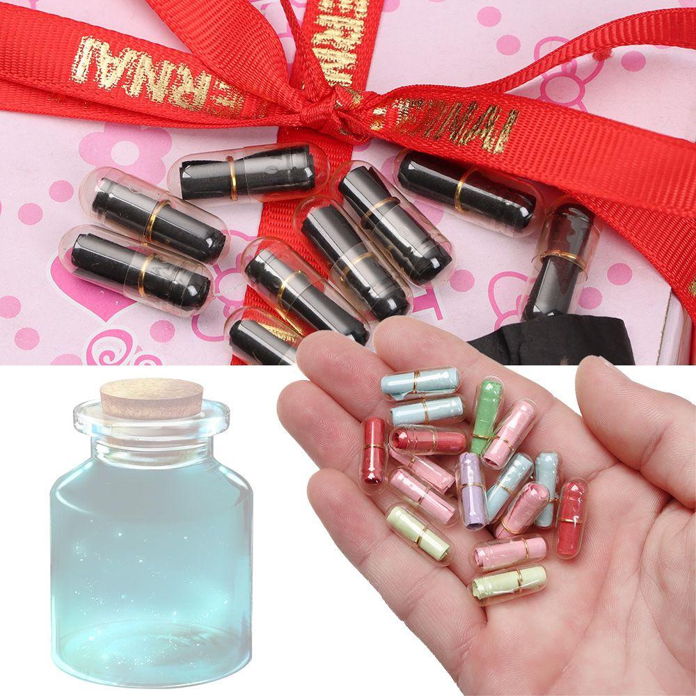 Solighter 50 Pcs Ekspresi Pesan Kapsul Best Wishes Lucky Bottle Perlengkapan Ulang Tahun Pernikahan Nikmat Pesta