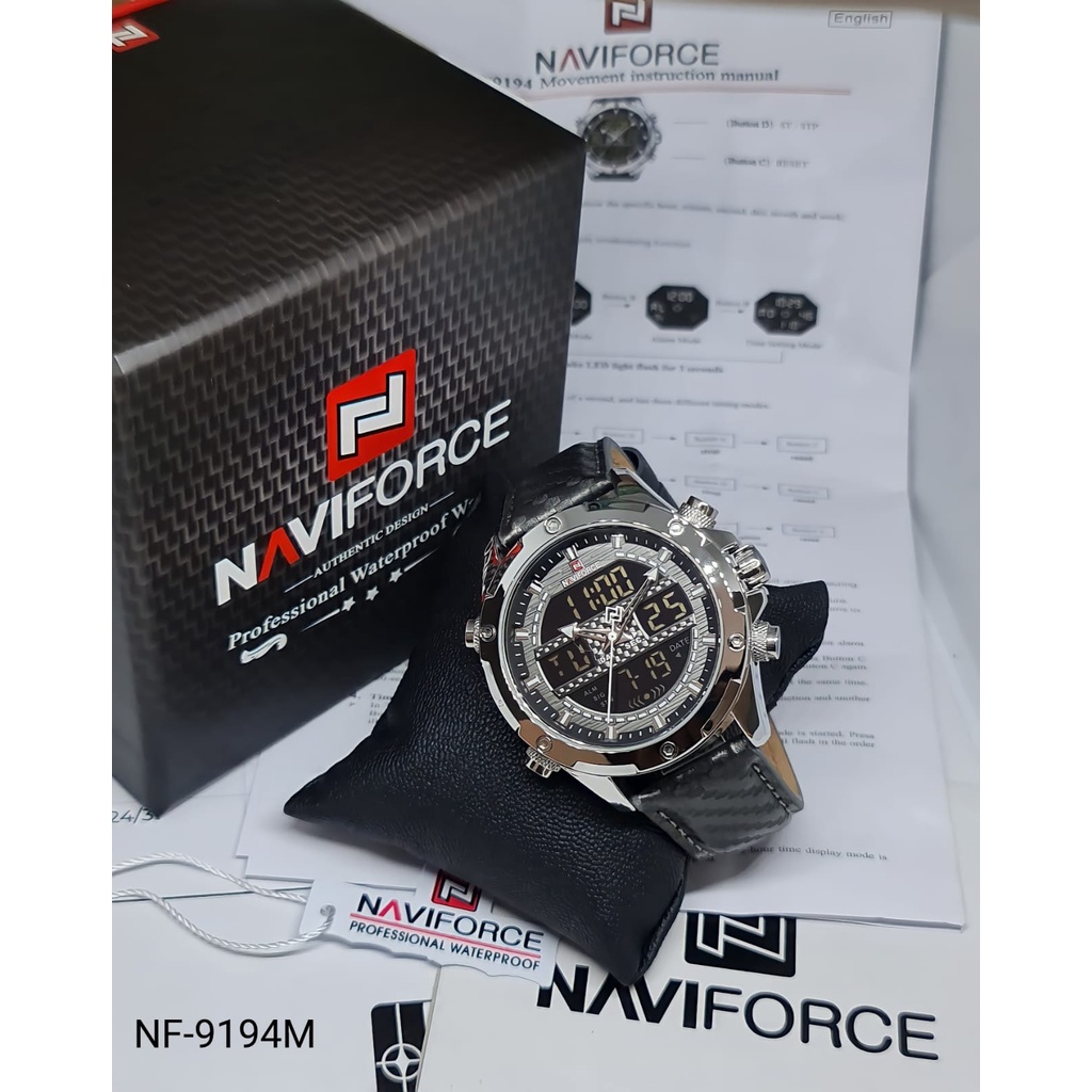 Jam tangan pria NAVIFORCE 9194 tali kulit