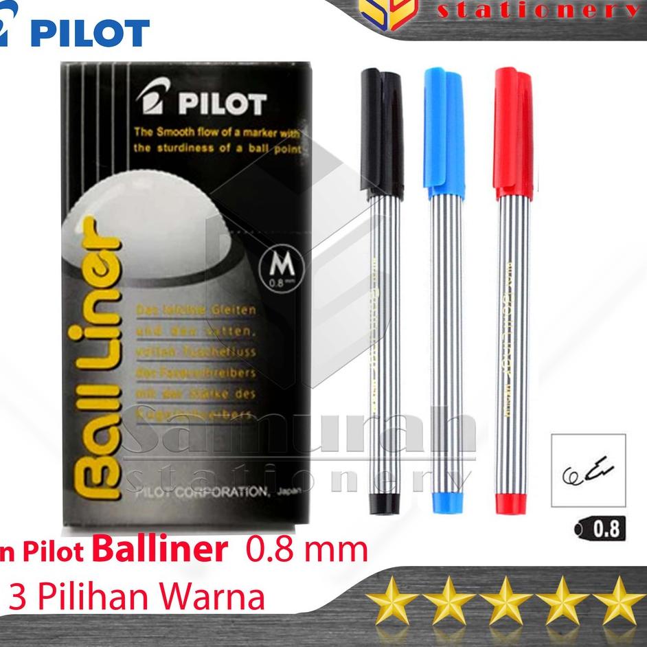 

[KODE EHEZ7] Ballpoint Pilot Balliner 0.8 mm / Pulpen Baliner 08 mm / Pen Cabut Tebal Tanda Tangan Hitam - Biru