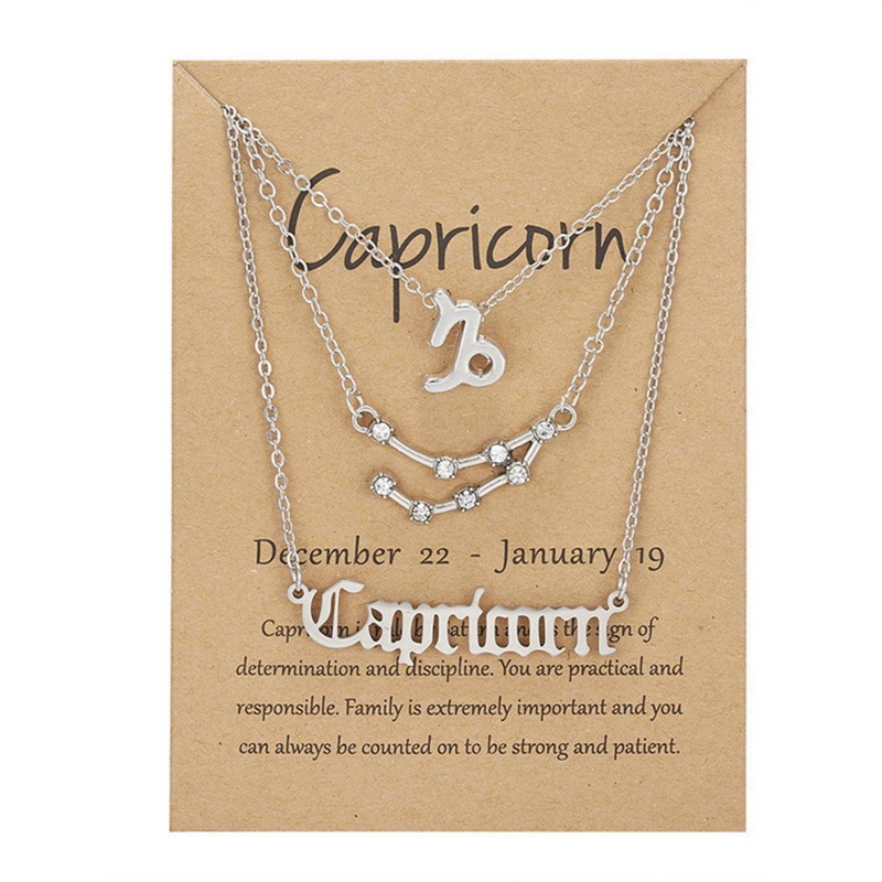 Fancyqube 3pcs / Set Kalung Liontin 12 Zodiak Kanker Leo Scorpio Warna Emas Untuk Hadiah