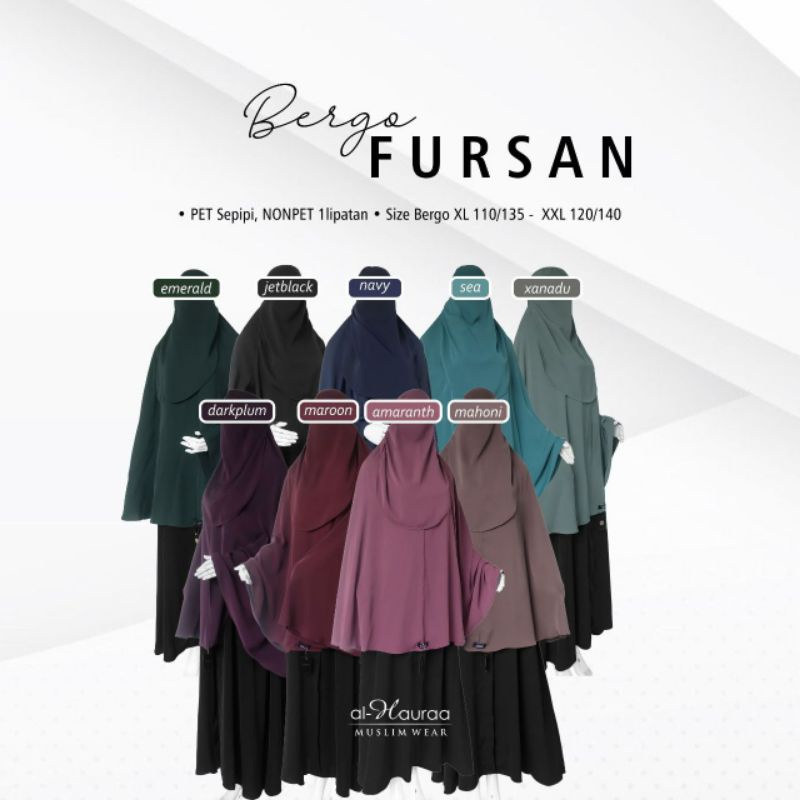 Bergo Hanum Fursan by Al-Hauraa | Khimar Jumbo XXL