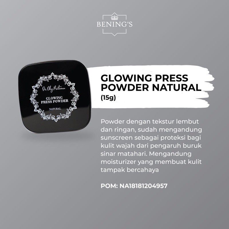 GLOWING PRESS POWDER NATURAL/ BEDAK PADAT BENINGS INDONESIA