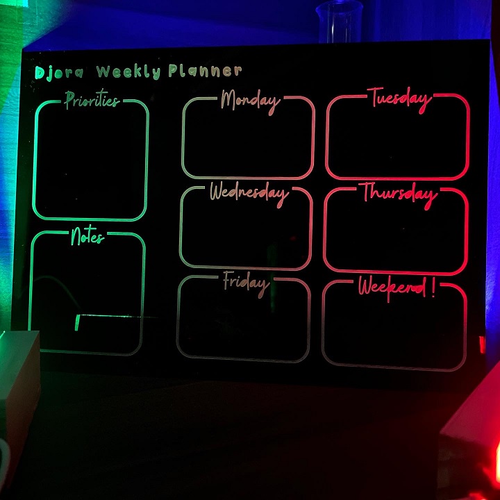 

Weekly Planner, Papan Rencana Mingguan, akrilik Ready Custom / Stock