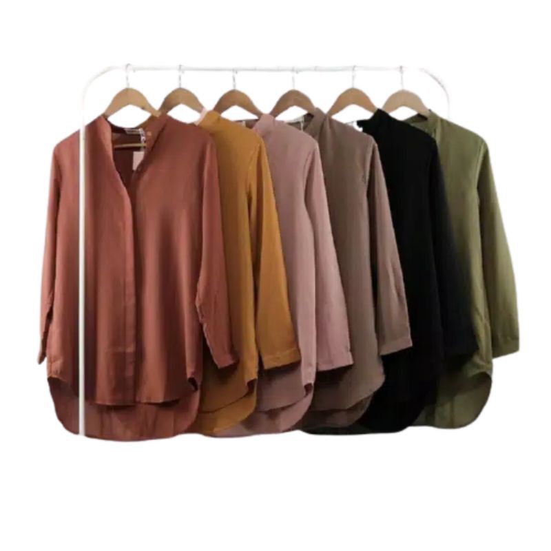 Kemeja Wanita Casual Blouse Lengan Panjang Fashion Muslim Kemeja Wanita Casual Blouse Lengan Panjang Fashion Muslim