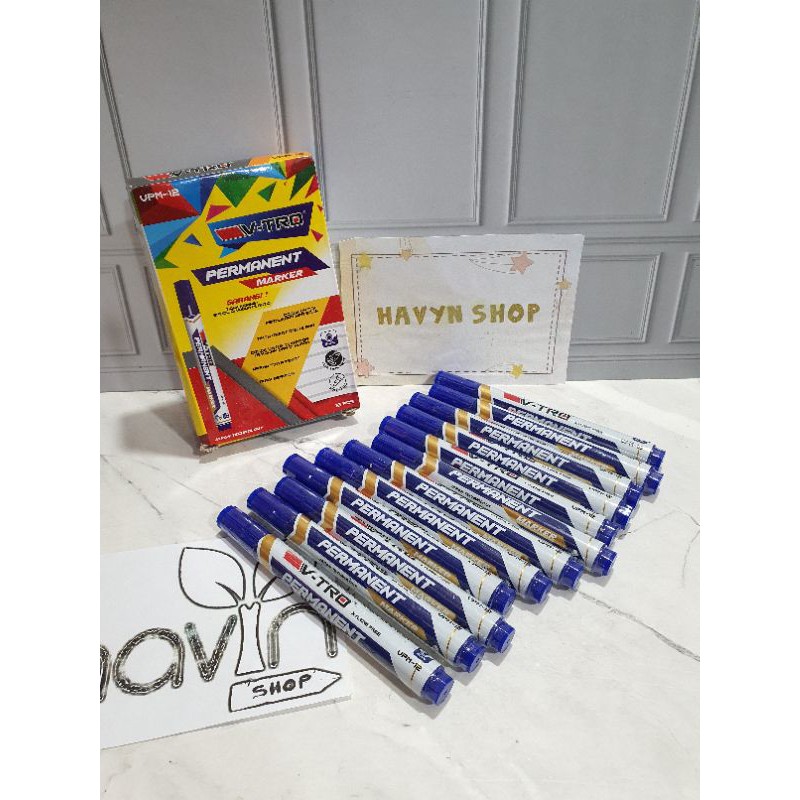 spidol permanen (1box=12pc)/permanent/spidol murah/marker permanent-BIRU