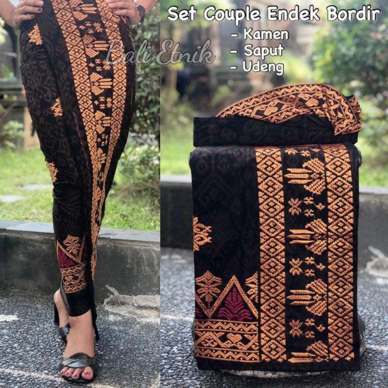 Setelan kamen couple endek bordir