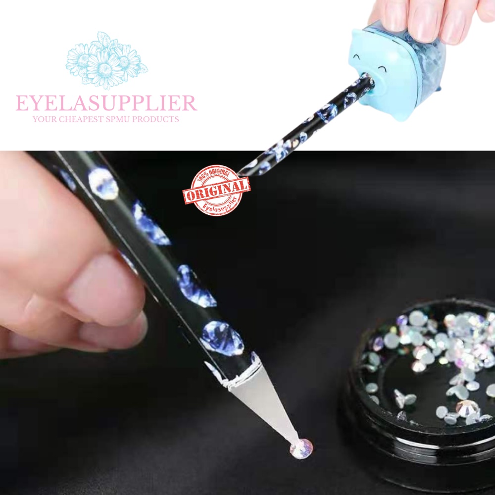 Pen Picker Accessories Rhinestone Stick Magnet Aksesoris Kuku Nail Nailart Jewel Manik Diamond Pick