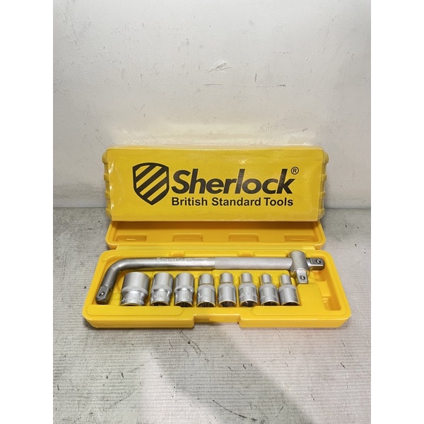 kunci sock set 8pcs + handle 1/2”x10” sherlock / kunci sok set 8pcs + handle / kunci socket set box 8pcs + handle / kunci socket wrench 8pcs / mata sock set 8pcs handle / sherlock kunci sock sok shock set