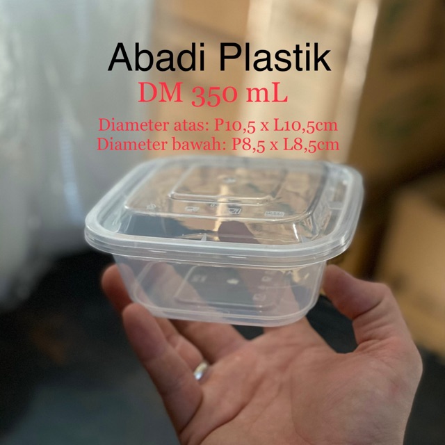 350ML SQ DM THINWALL / KOTAK PLASTIK