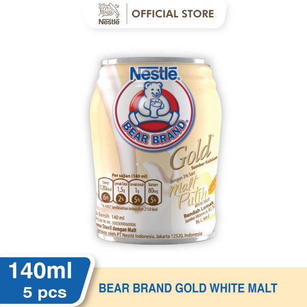 

Bear Brand Gold Malt Putih 5 x 140 mL
