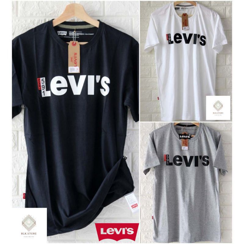 Baju Kaos Pria Casual Lengan Pendek Leviss Premium Murah Meriah/Kaos distro premium murah meriah