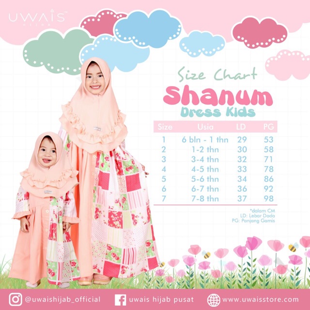 Shanum dress kids uwais / gamis anak