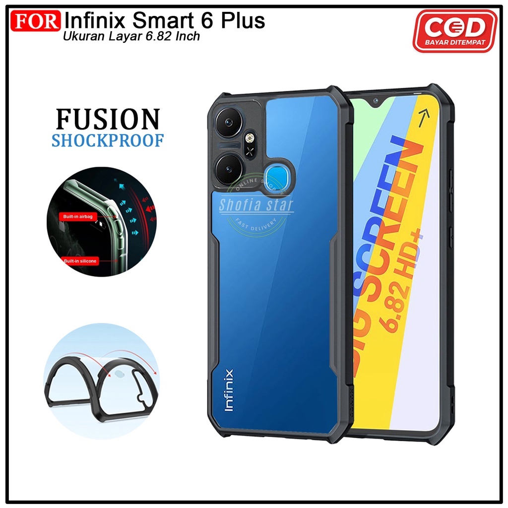 Case Infinix Smart 7 Smart 6 Plus Softcase Shockproof Transparan Casing