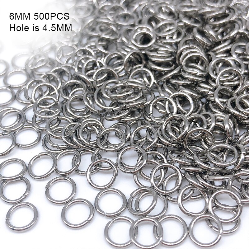 4 5 6mm 500pcs/lot Connector Stainless Steel Jump Rings DIY Silver color Jewelry Findings Components Split single Open ring