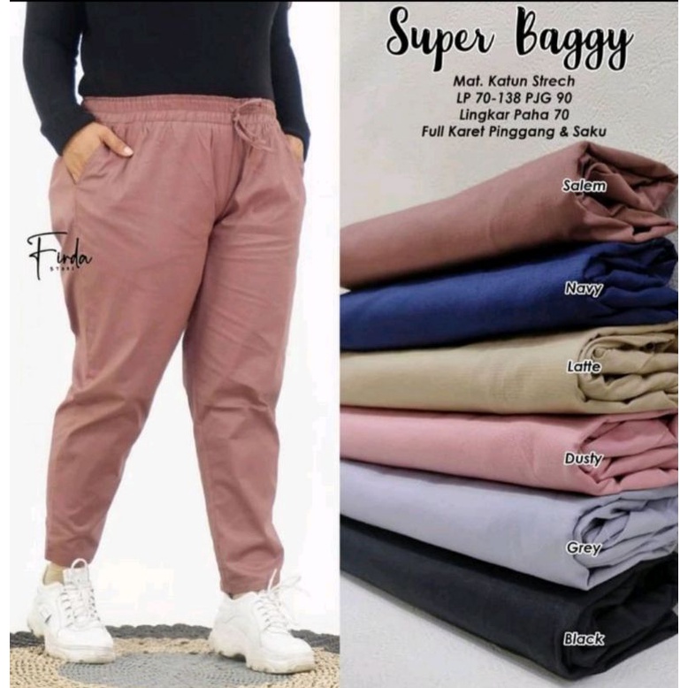 Celana Baggy Jumbo Stretch Premium/Celana Marsya Big Size