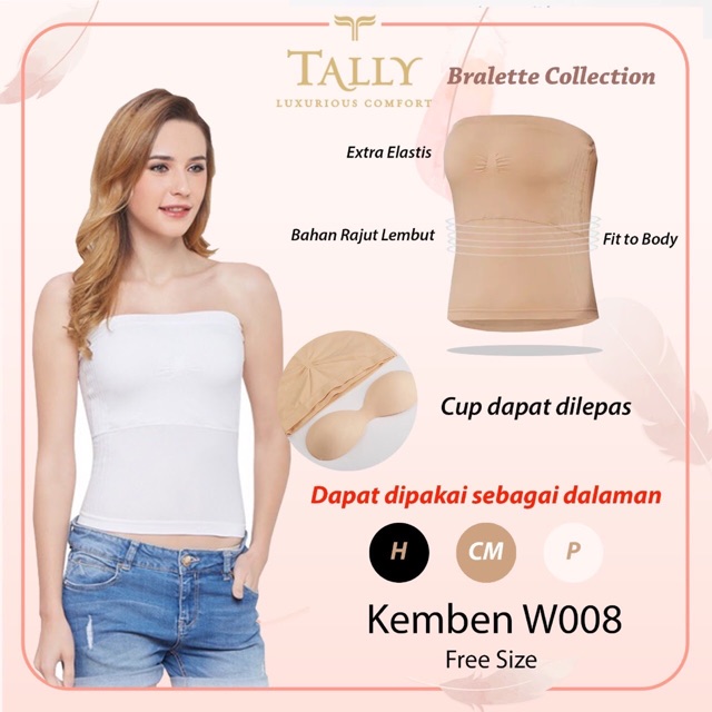 TALLY BRA KEMBEN BRALETTE W008 | MODEL PANJANG | ADA BUSA | BUSA BISA DILEPAS | BAHAN RAJUT