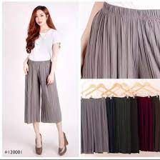 Celana kulot pendek plisket 7/8 terbaru/celana kulot plisket pendek-7