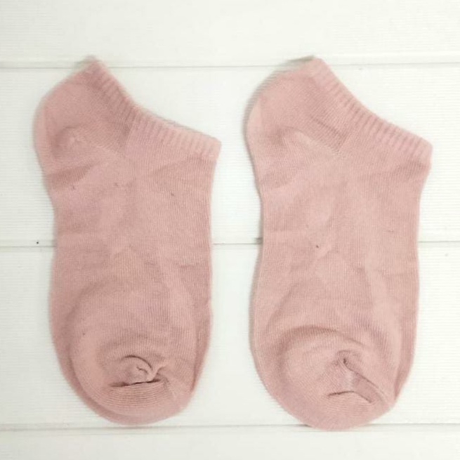 ✧YUKSHOPING✧ Kaos Kaki Fashion Wanita Pria Murah Kaus Motif Semata Kaoskaki Ankle Socks Pendek-POLOS PINK MUDA