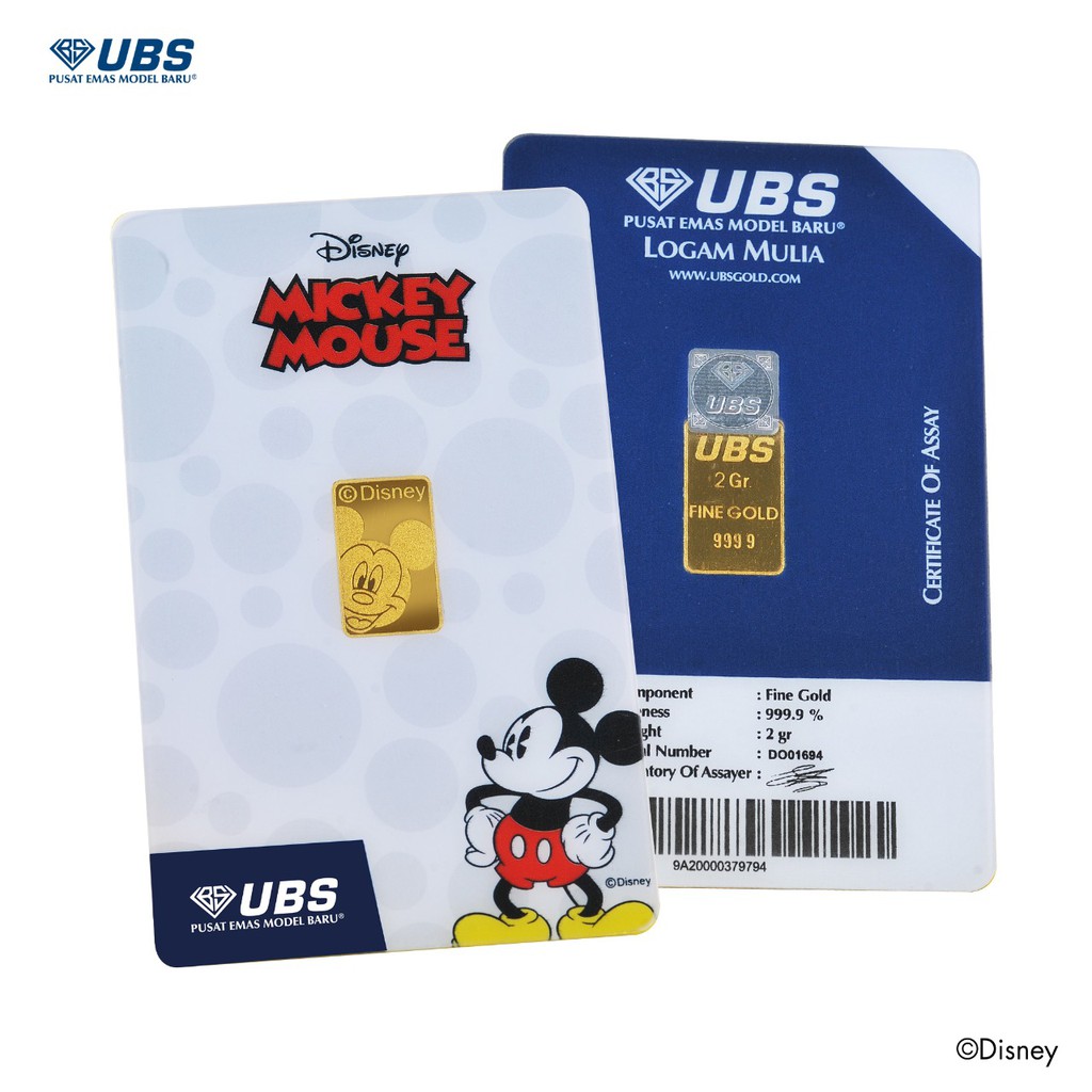 Ubs Disney Mickey Mouse 2 Gram 2gr Indonesia