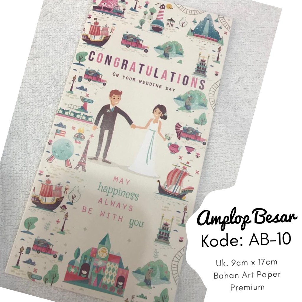 

Amplop Pernikahan Unik Angpao Wedding Besar art paper Fancy AB-10