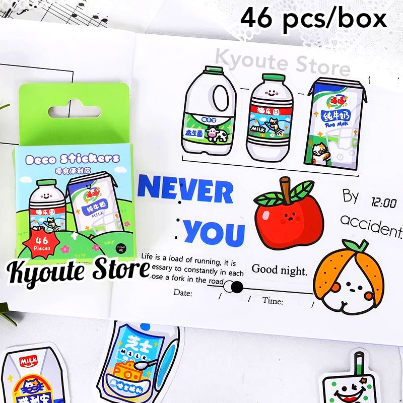 

Sticker Japan Snack & Food Lucu 46 Pcs | Stiker Kartun Aesthetic untuk Journaling & Diary