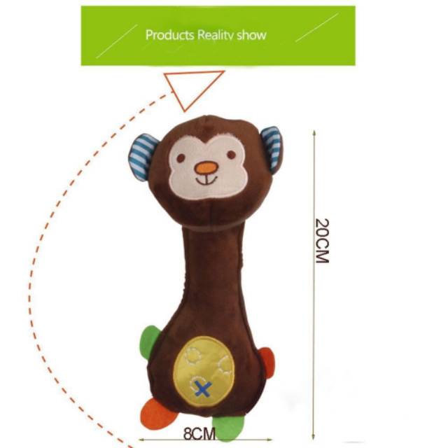 Mainan bayi rattle stick animal / baby toys rattle / mainan edukasi bayi